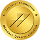 Gold circular quality certification badge